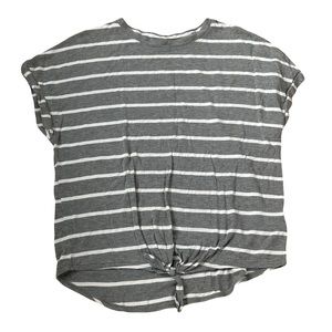 Gray And White Striped Tee
